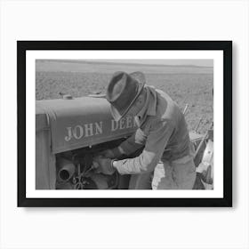 Priming A Tractor With Gasoline, El Indio, Texas By Russell Lee Art Print