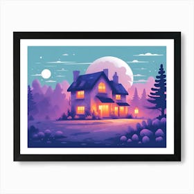 Halloween House In The Forest Art Print