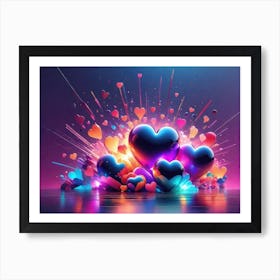 Colorful Heart Creative Art Print 5 Art Print