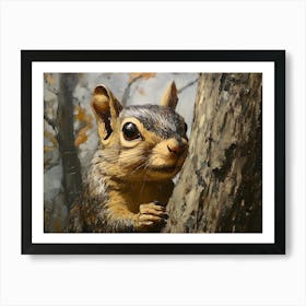 Squirrel In The Woods 3 Art Print