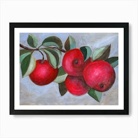 Four Apples - Anton Maliar painting red classical still life kitchen living room hand painted nature Art Print