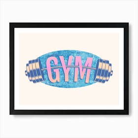 Vintage logo for Gym in retro 80s style Art Print