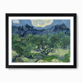 Olive Trees With The Alpilles In The Background, Vincent Van Gogh Art Print