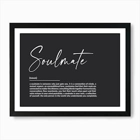 Soulmate Definition Art Print Art Print