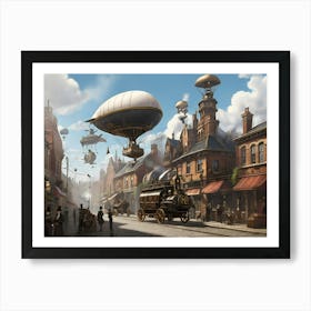 Steampunk City Paintings Art Print 1 Art Print