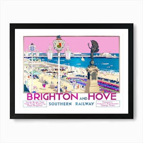 Brighton And Hove England Vintage Travel Poster Art Print