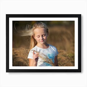 Little Girl In The Field 1 Art Print