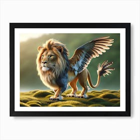 Fantasy Lion Bird Art Print