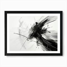 Movement Abstract Black And White 7 Art Print