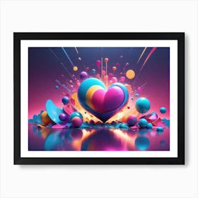 Colorful Heart Creative Art Print 40 Art Print