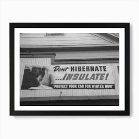 Sign On Garage, Windsor Locks, Connecticut By Russell Lee Art Print