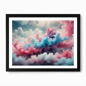 Blue And Pink Clouds Art Print