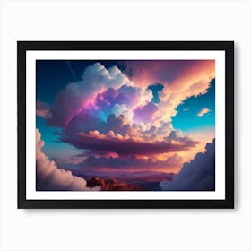 Expansive And Fantastical Sky With Colorful Clouds Art Print