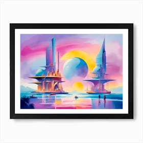 Futuristic City 53 Art Print