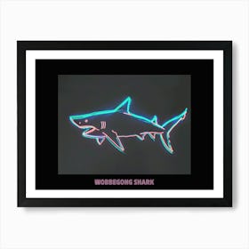 Neon Pink Aqua Wobbegong Shark Poster 6 Art Print