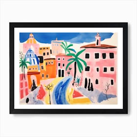 Rome Italy Cute Watercolour Illustration 3 Art Print