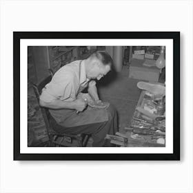 Trimming Inner Sole To Conform To Last, Cowboy Bootmaking Shop, Alpine, Texas By Russell Lee Art Print