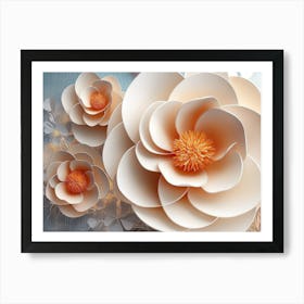 3D Paper Flowers Art Print