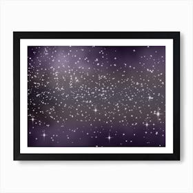 Grey And Lavender Tone Shining Star Background Art Print