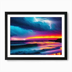 storm At The Beach Art Print