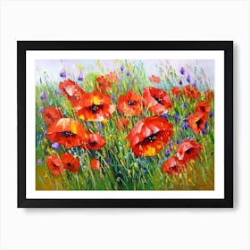 Poppies in the field 1 Art Print