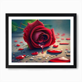 Rose Blood Red Art Print