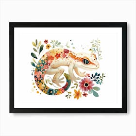 Little Floral Gecko 2 Art Print