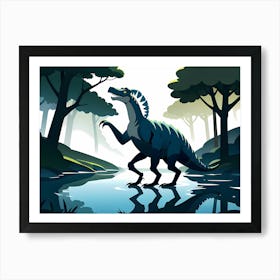 Dinosaur In The Forest Art Print