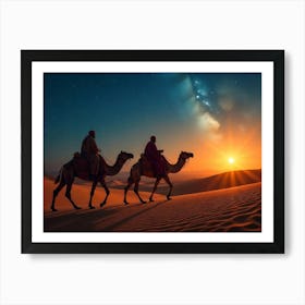 Three Wise Men In The Desert Art Print