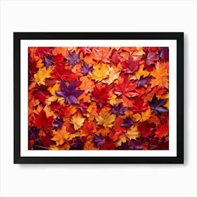 An Abstract Design Of Autumndisplaying A Group Of Maple Leaves With A Brilliant Interplay Of Leaf T (2) Art Print