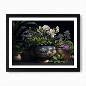 Plants And Potted Flowers Art Print