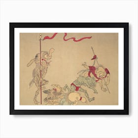 Night Parade of A Hundred Demons Kawanabe Kyosai Vintage Japanese Woodblock Print Yokai 19 Art Print