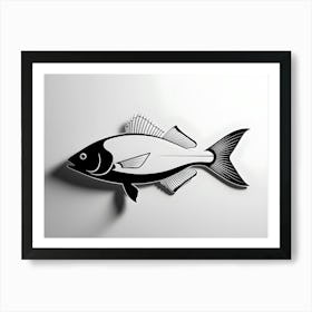 Black And White Fish Art Print