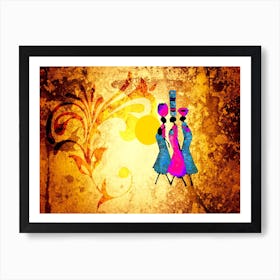 Tribal African Art Illustration In Painting Style 124 Art Print