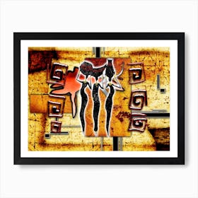 Tribal African Art Illustration In Painting Style 028 Art Print