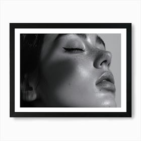 Black And White Portrait Of A Woman 6 Art Print