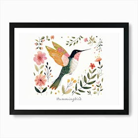 Little Floral Hummingbird 1 Poster Art Print