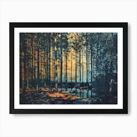 Forest Photo Collage 1 Art Print