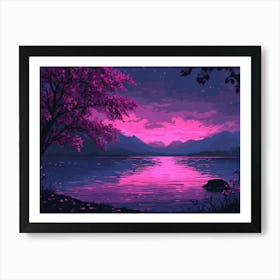 Sunset By The Lake 14 Art Print