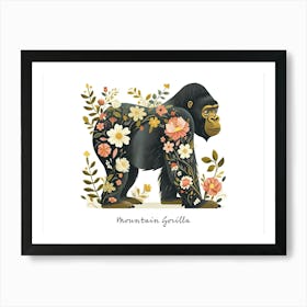 Little Floral Mountain Gorilla 2 Poster Art Print