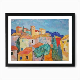 Tranquil Terraces Painting Inspired By Paul Cezanne Art Print