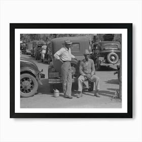 Farmers Sitting On Back Of Automobile, San Augustine, Texas By Russell Lee Art Print