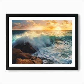 Sunset Over The Ocean 1 Art Print