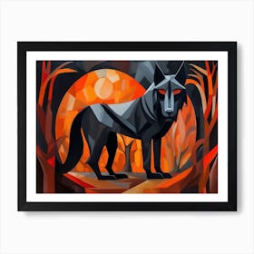 Wolf In The Moonlight 8 Art Print