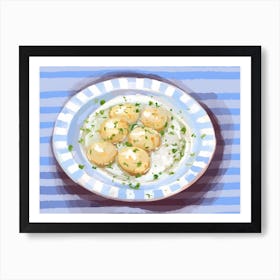 A Plate Of Pricky Pears, Top View Food Illustration, Landscape 1 Art Print