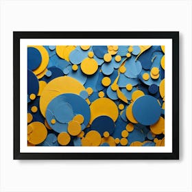 Blue And Yellow Circles Art Print