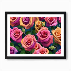 Roses Wallpaper 1 Art Print