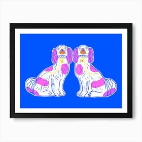 China Dog Pair Illustration Art Print