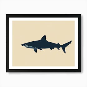 Blacktip Reef Shark Silhouette 5 Art Print