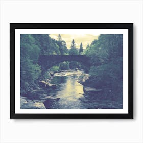 Bridge Over The River Pretty Landscape  Art Print